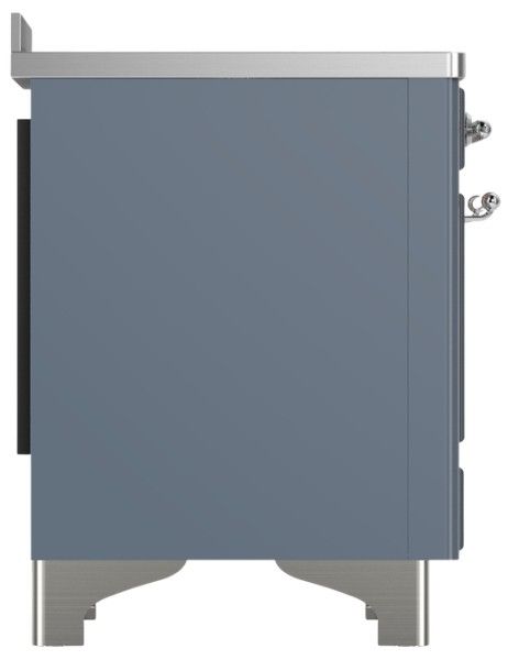 Ilve® Majestic III 48" Blue Gray Pro Style Induction Range with Solid Door and Chrome Trim-3