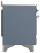 Ilve® Majestic III 48" Blue Gray Pro Style Induction Range with Solid Door and Chrome Trim-3