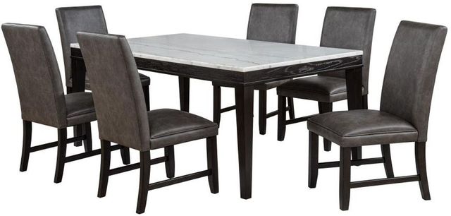Coaster® Averill 7-Piece Dark Gray/White Dining Table Set-0