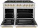 ZLINE Select Autograph Edition 48" Satin Stainless Steel Pro Style Dual Fuel Range with Polished Gold Accents-1
