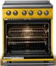 Viking® 5 Series 30" Daffodil Pro Style Electric Range with Brushed Brass Trim-1