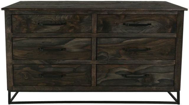 International Furniture Direct Teak Stained Dark Dresser-4