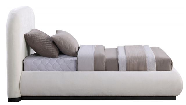 Meridian Furniture Vaughn Cream Twin Chenille Fabric Upholstered Panel Bed-2