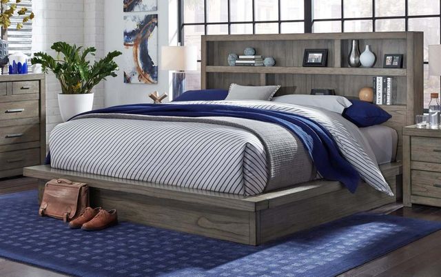 aspenhome® Modern Loft Greystone Queen Bed-2