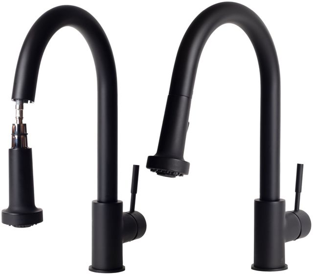 ZLINE Autograph Edition Matte Black Monet Pull Down Single Handle Kitchen Faucet-2