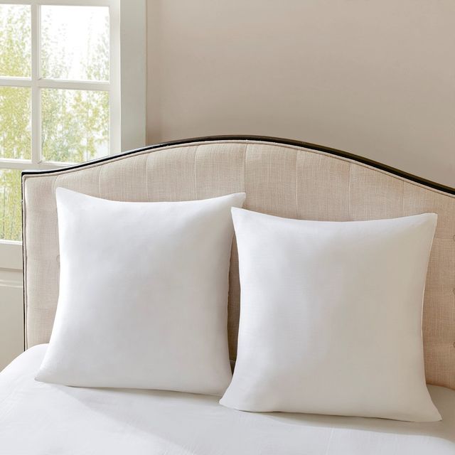Olliix by Madison Park Signature White Cotton Sateen Euro Pillow-1