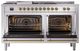 Ilve® Nostalgie II Series 60" White Pro Style Dual Fuel Range-1