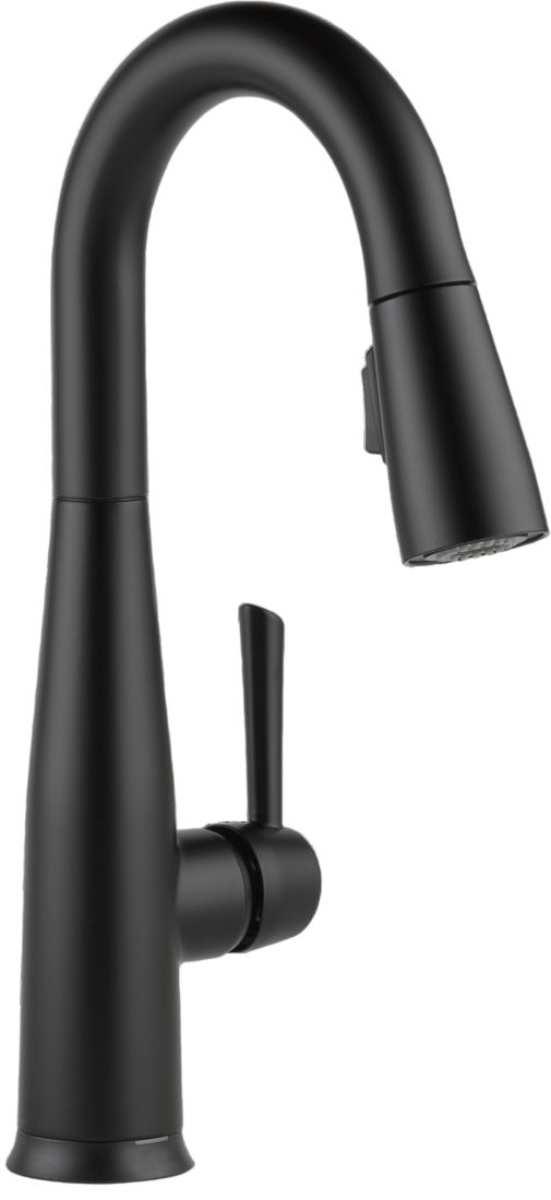 Delta Essa® Matte Black Single Handle Pull-Down Bar/Prep Faucet with Touch2O® Technology-0
