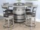 Sunny Designs™ Alpine Gray Round Pub Table with Wine Barrel Base-1