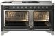 Ilve® Majestic III 60" Graphite Matte Pro Style Dual Fuel Liquid Propane Range with French Top and Chrome Trim-1