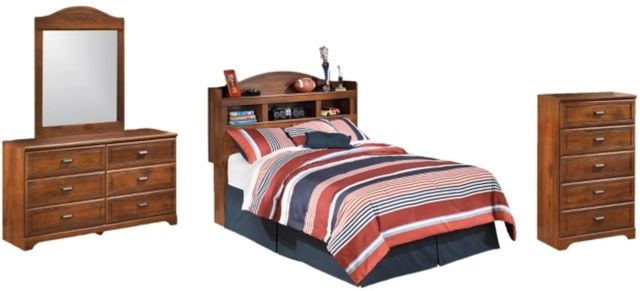 Signature Design by Ashley® Barchan 4-Piece Medium Brown Full Bookcase Headboard Bed Set-0