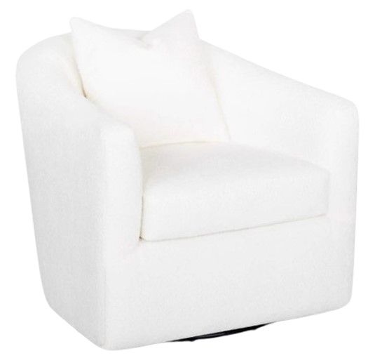Franklin™ Maya Fabulous Snow Swivel Accent Chair with Ottoman Set-1