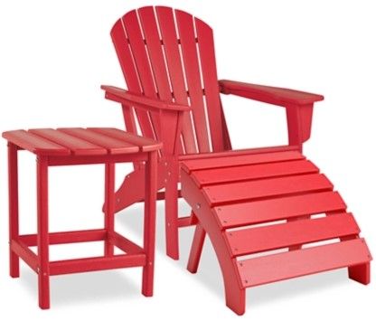 Signature Design by Ashley® Sundown Treasure 3-Piece Red Outdoor Seating Set-0