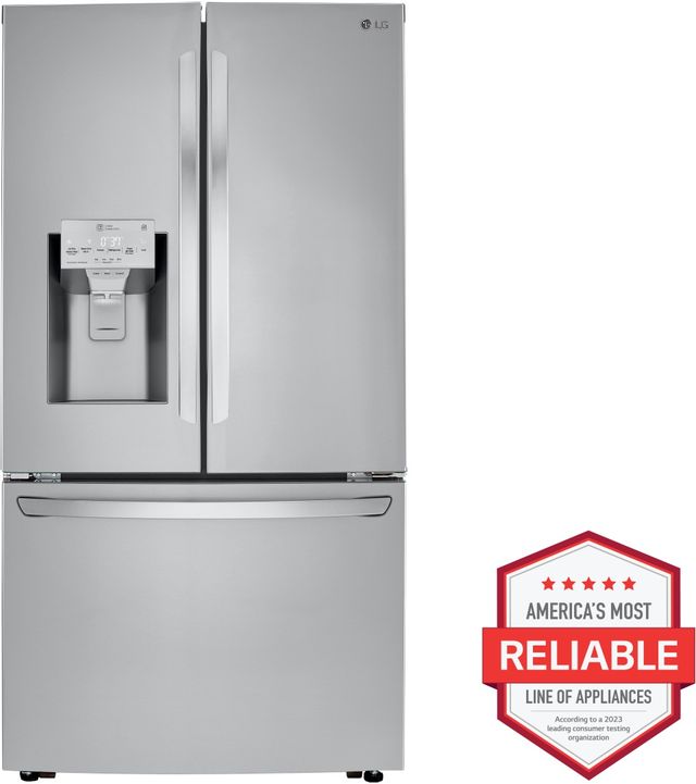 LG 23.50 Cu. Ft. Stainless Steel Counter-Depth French Door Refrigerator-1