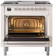 Ilve® Nostalgie II Series 36" Antique White Pro Style Dual Fuel Range-1