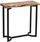 A & B Home Weathered Wood Console Table with Matte Black Base-4