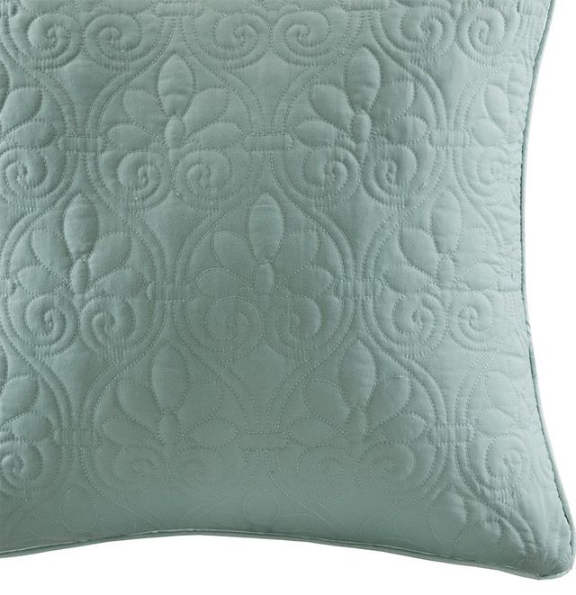 Olliix by Madison Park Quebec 2 Seafoam 20"x20" Quilted Square Pillow Pair-1