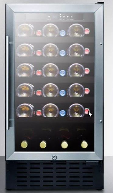 Summit® Black 18'' Dual-Zone Left Hinged Built-In Wine Cellar-1