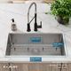 Elkay Crosstown® 2-Piece Polished Satin 33" x 22" x 9" 5-Hole Single Bowl Dual Mount Sink Set-3