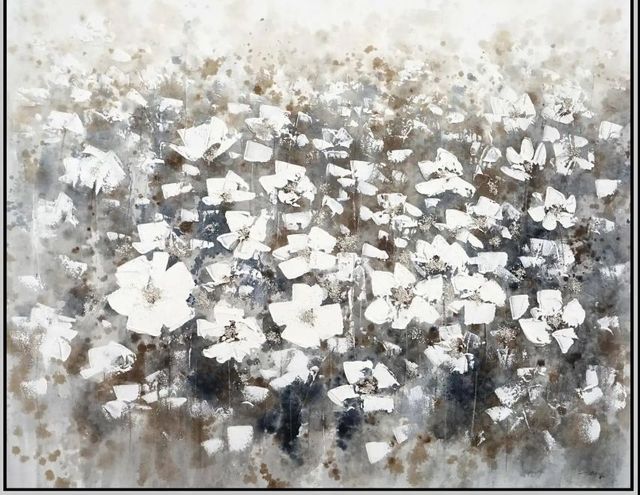 Classy Art Style 4 Hand Painted Textured Canvas with Glitter Wall Art-1
