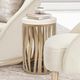Michael Amini® La Rachelle Chardonnay Round Chair Side Table with Medium Champagne Base-1