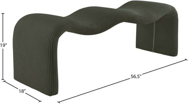 Meridian Furniture Willow Green Corduroy Bench-3
