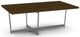 Amisco Customizable Jill Walnut Veneer Coffee Table with X-Shaped Metal Frame -0