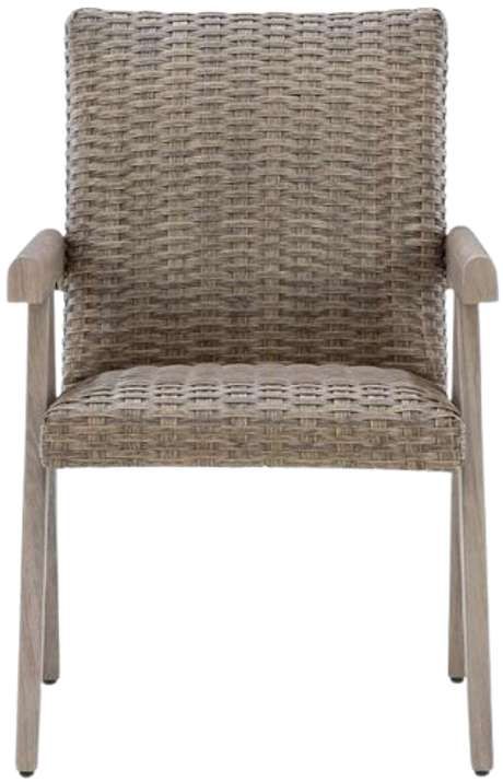 Signature Design by Ashley® Carisbo 2-Piece Beige Aluminum/Wicker Outdoor Arm Chair-3