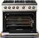 Viking® 5 Series 36" Pure White Pro Style Gas (NG) Range with Brushed Brass Trim-1