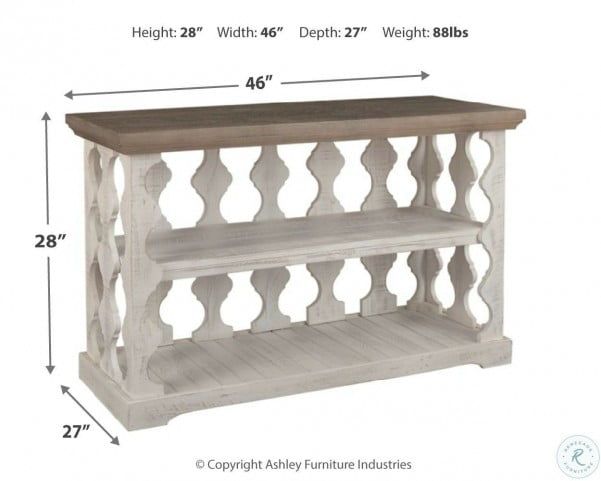 Signature Design by Ashley® Havalance Gray Console Sofa Table with Vintage White Base-2