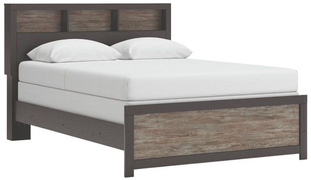 Signature Design by Ashley® Broachmyn Black/Gray Lighted Queen Bookcase Panel Bed-5
