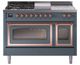 Ilve® Nostalgie II Noblesse 48'' Blue Gray Pro Style Dual Fuel Range with Copper Trim-0