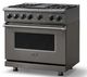 Viking® 7 Series 36" Damascus Gray Pro Style Dual Fuel Range with 12" Reversible Griddle-3
