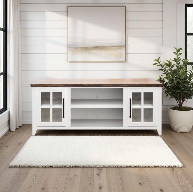 Legends Home Providence Bourbon/White 66" TV Console-1