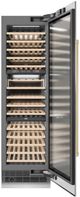 ZLINE Autograph Edition 24" 12.4 Cu. Ft. Triple Zone 100 Bottle Column Wine Cooler in Satin Stainless Steel and Champagne Bronze Accents-1