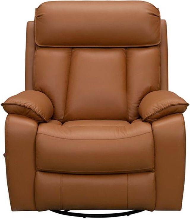 BarcaLounger® Mac Caleigh Sand Leather Manual Swivel Glider Recliner-3