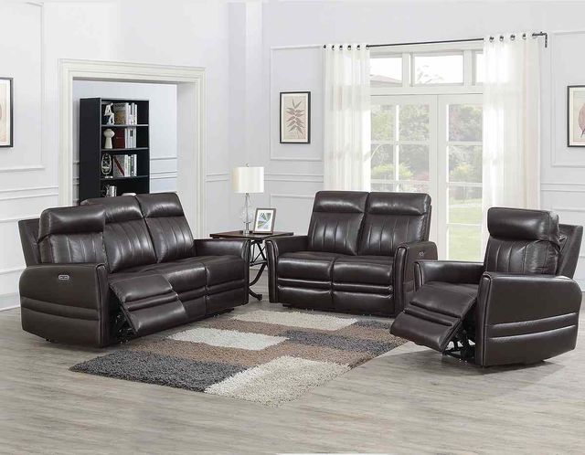 Steve Silver Co. Coachella 3-Piece Brown Dual Power Leather Motion Set-0