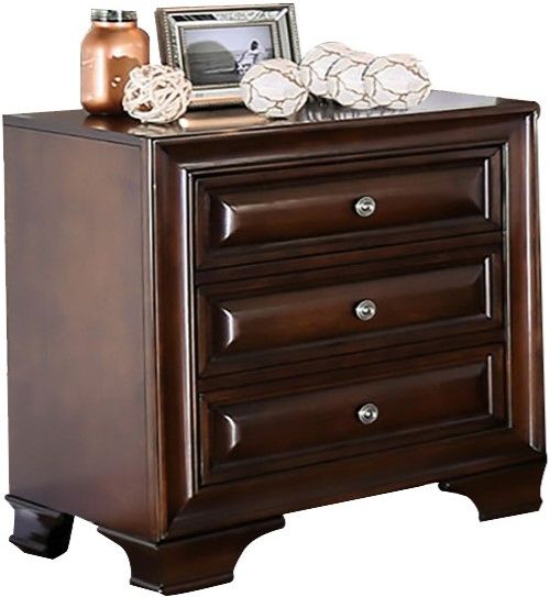 Mazin Furniture Milton Brown Cherry Nightstand-2
