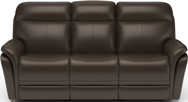 Flexsteel® Zoey Dark Brown Power Reclining Sofa with Power Headrests-1
