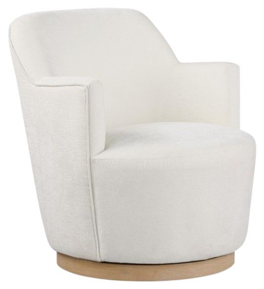 Meridian Furniture Clarita Cream Swivel Chenille Fabric Accent Chair-0