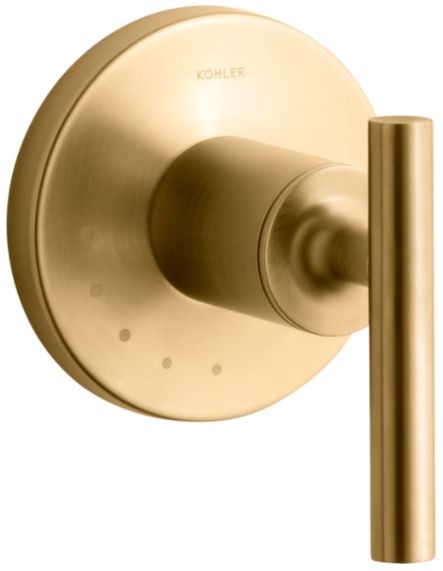 KOHLER® Purist® MasterShower® Vibrant Brushed Moderne Brass Volume Control Valve Trim with Lever Handle-0