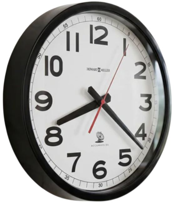 Howard Miller® Accuwave II Black Wall Clock-0