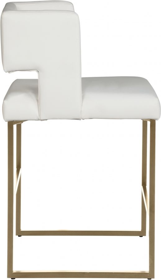 Meridian Furniture Caleb White Faux Leather Counter Stool-2