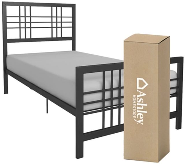 Signature Design by Ashley® Burbank 2-Piece Black Twin Youth Metal Bed Set-0