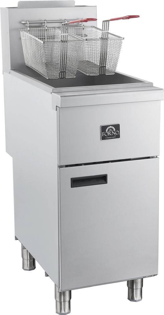 FORNO® 3 Burner Stainless Steel Commercial Liquid Propane Deep Fryer  -1