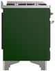 Ilve® Majestic III 48" Emerald Green Pro Style Dual Fuel Liquid Propane Range with Solid Door and Chrome Trim-4