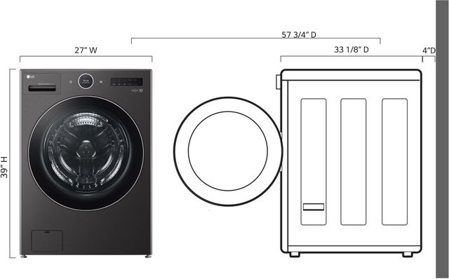 LG 5.0 Cu. Ft. Black Steel Washer Dryer Combo-3