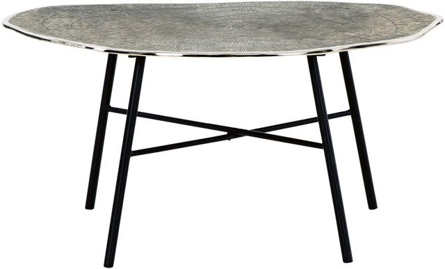 Signature Design by Ashley® Laverford Chrome Coffee Table with Black Tapper Legs-1
