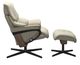 Stressless® by Ekornes® Customizable Reno Small Manual Recliner and Ottoman with Cross Base-1