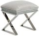 Michael Amini® Melrose Plaza Dove/Stainless Steel Vanity Bench-0